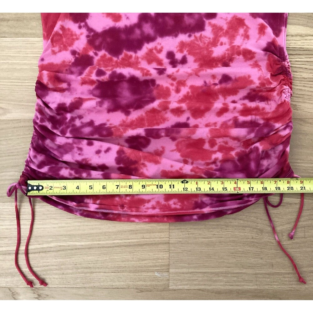 PINK Victoria's Secret Tie Dye Ruch Bodycon Tight Stretches Mini Dress XXL Beach - Picture 12 of 13